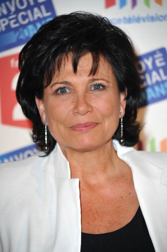 Anne Sinclair en juin 2010, à Paris, au 20e anniversaire d'Envoyé Spécial, émission de France 2.