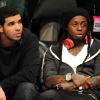 Drake et Lil Wayne lors des NBA All-Star Game au Staples Center à Los Angeles le 20 février 2011
 