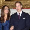 Kate Middleton et le prince William lors de l'annonce de leurs fiançailles le 16 novembre 2011.