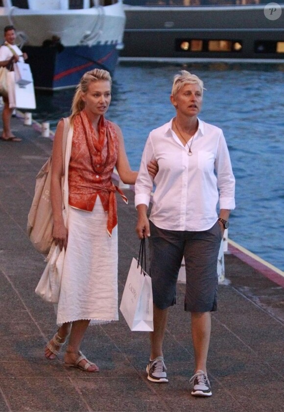 Ellen DeGeneres et Portia de Rossi en vacances à Saint-Barthélémy en décembre 2010