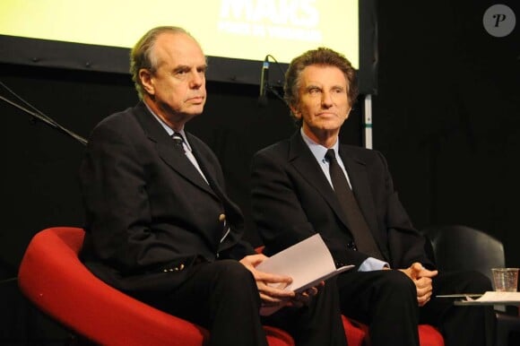 Inauguration du Salon du Livre de Paris, le 17 mars 2011 : Frédéric Mitterrand et Jack Lang.