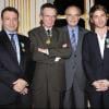 Le ministre de la culture entouré des nouveaux décorés, Jean-Marie Boursicot, Patrice Leconte et Ora-Ito le 24 mars 2011