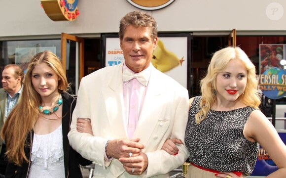 David Hasselhoff et ses filles Taylor-Ann et Hayley à l'occasion de l'avant-première de Hop qui s'est tenue aux Studios Universal à Universal City, à Los Angeles, le 27 mars 2011.