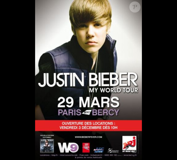 Justin Bieber se produit sur la scène de Bercy (Paris), mardi 29 mars.
