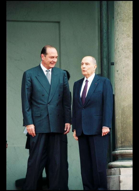 François Mitterrand et Jacques Chirac à l'Elysée en mai 1995