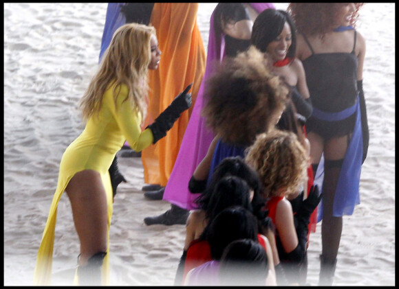 Beyoncé sur le tournage de son nouveau clip le 13 avril 2011