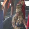 Beyonce Knowles en plein tournage de son nouveau clip Til the end of the word, à Los Angeles le 12 avril 2011