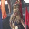 Beyonce Knowles en plein tournage de son nouveau clip Til the end of the word, à Los Angeles le 12 avril 2011