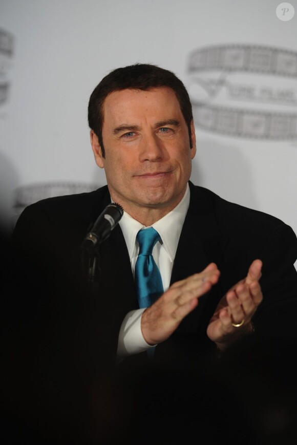 John Travolta lors de la conférence de presse de Gotti: Three Generations au Sheraton Hotel de New York le 12 avril 2011
