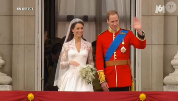 Kate Middleton et le prince William au balcon de Buckingham Palace, à Londres, le 29 avril 2011.