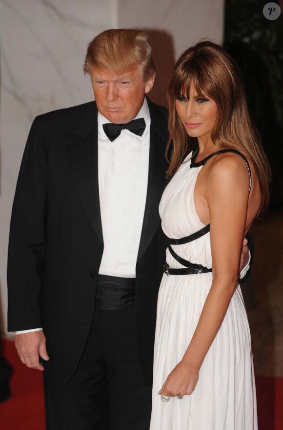Donald Trump et sa femme Melania, dîner des correspondants de presse de la Maison Blanche, à Washington, le 30 avril 2011.