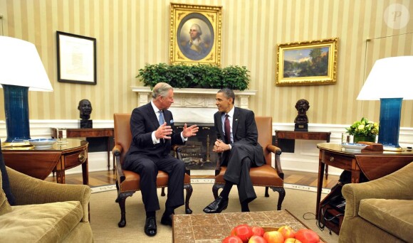Barack Obama reçoit le prince Charles à la Maison Blanche, à Washington. 4 mai 2011