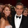 George Clooney et Sarah Larson en 2008 aux Oscars