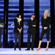 Dominique Damien Réhel avec Adriana Karembeu, Franck Sorbier, Chantal Thomass et Magloire lors de l'ouverture du Festival international des jeunes créateurs de mode de Dinard, le 6 mai 2011