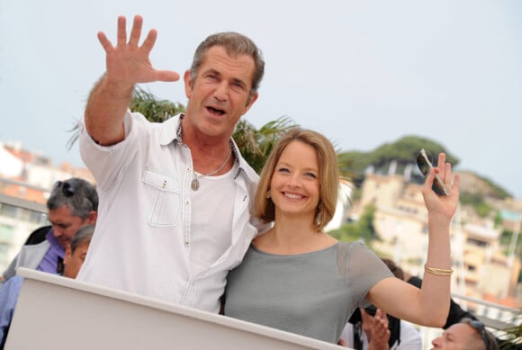Mel Gibson et Jodie Foster, super complices, lors du photocall du Complexe du castor au festival de Cannes le 18 mai 2011