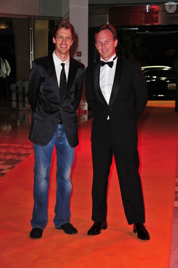 Sebastian Vettel et son père participent au gala célébrant la victoire de Sebastian Vettel au Grand Prix de Monaco. 29 mai 2011