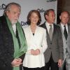 Michael Lonsdale, ici avec Charlotte Rampling, Bertrand Delanoë et Christophe Girard, a été honoré lors de la conférence de presse de la neuvième édition du Festival Paris Cinéma, à l'Hôtel de Ville de Paris, le 31 mai 2011.