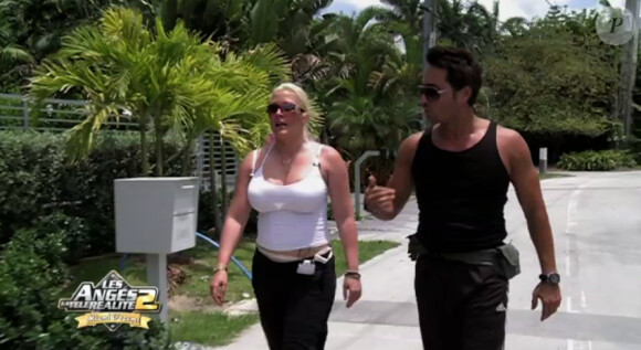 Loana et Stéphane son coach dans les Anges de la télé réalité : Miami Dreams, le vendredi 3 juin 2011 sur NRJ 12.