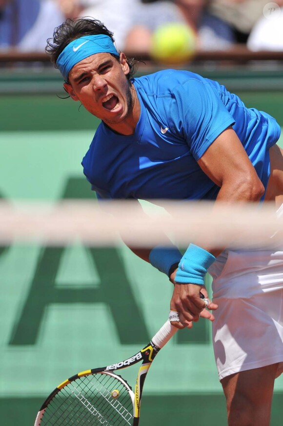 Rafael Nadal en demi-finale de Roland-Garros contre Andy Murray, le 3 jun 2011.