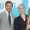 David Beckham et Zara Phillips pour la cérémonie Samsung "Everyone's Olympic Games", le 13 juin à Londres