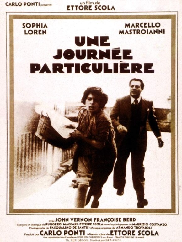 Affiche du film Une journée particulière d'Ettore Scola sorti en 1977 avec Sophia Loren et Marcello Mastroianni