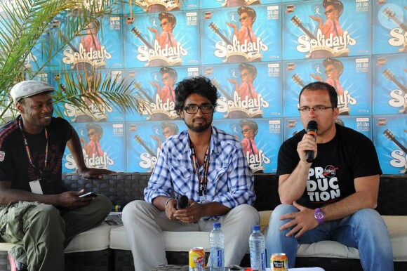 MC Solaar, Sébastien Folin et Jean-Luc Barruet lors des Solidays 2011