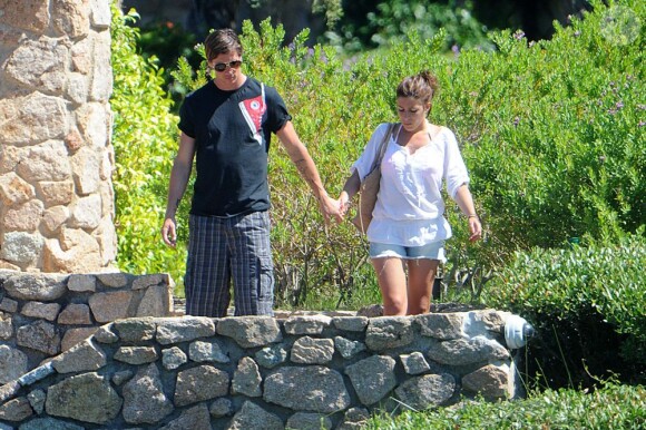 Fernando Torres et sa femme Olalla Dominguez à Porto Cervo (Italie) le 27 juin 2011. Ils sont seuls et inséparables