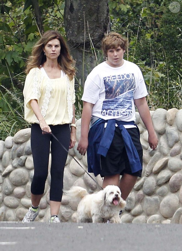 Maria Shriver et son fils Christopher, à Los Angeles, le 11 juin 2011.
