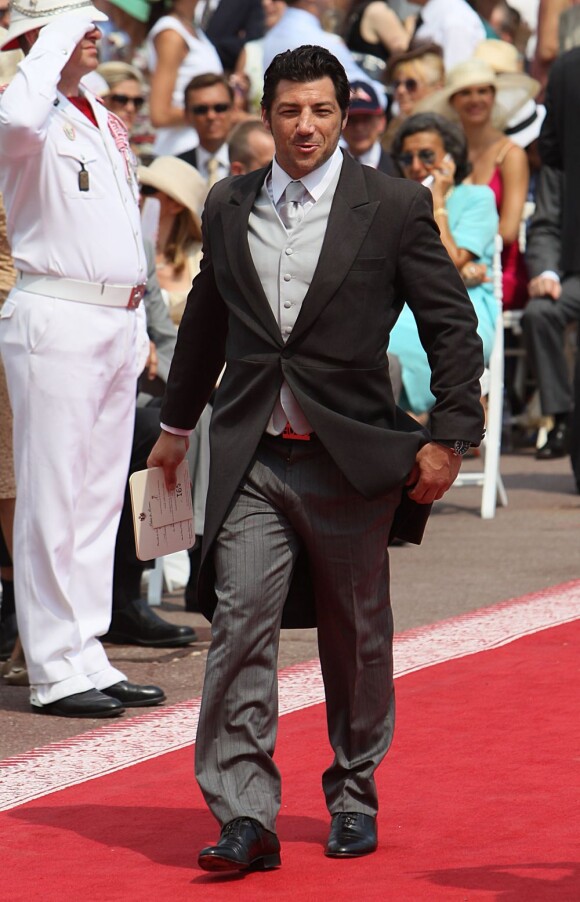 Byron Kelleher arrive à la cérémonie religieuse du mariage du prince Albert et de Charlene Wittstock, à Monaco, le 2 juillet 2011