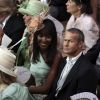 Naomi campbell et Vladimir Doroni attendent le début de la  cérémonie religieuse du mariage du prince Albert et de  Charlene Wittstock, à Monaco, le 2 juillet 2011