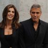 Elisabetta Canalis et George Clooney, à Milan, le 27 septembre 2010.