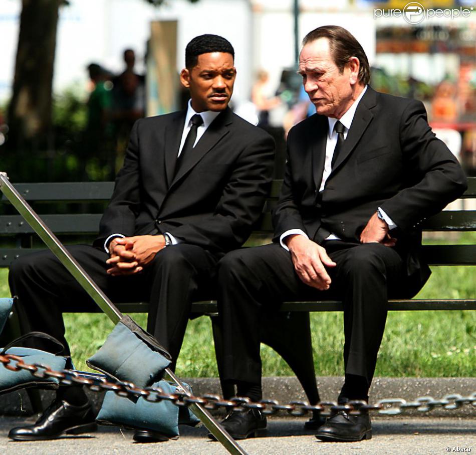 Will Smith And Tommy Lee Jones Will Smith et Tommy Lee Jones sérieux durant le tournage de Men in