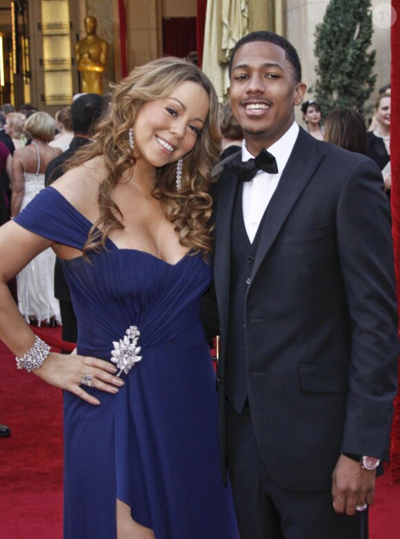 Nick Cannon et sa femme Mariah Carey le 7 mars 2010