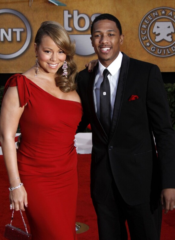 Nick Cannon et sa femme Mariah Carey le 23 janvier 2010