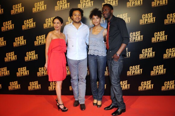 Amelle Chahbi, Fabrice Eboué, Stefi Celma et Thomas Ngijol lors de l'avant-première de Case Départ, le 5 juillet 2011 à Paris