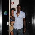Mario Balotelli et Raffaella Fico, en couple depuis quelques semaines, à la sortie du restaurant San Carlo de Manchester, le 6 juillet 2011.