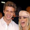 Justin Timberlake et Britney Spears, à Los Angeles, le 11 février 2002.