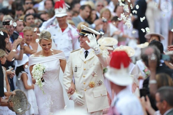 Albert et Charlene lors de leur mariage religieux le 2 juillet 2011 à Monaco