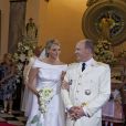 Albert et Charlene lors de leur mariage religieux le 2 juillet 2011 à Monaco 