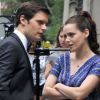 Roxane Mesquida et Hugo Becker sur le tournage de Gossip Girl à New York le 13 juillet 2011.