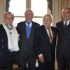 Claude Rich, José Artur et Michel Duchaussoy épinglés au ministère de la Culture, à Paris, le 19 juillet 2011.