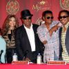 Katherine, Latoya, Tito, Jackie et Marlon Jackson à la conférence de presse pour  annoncer le concert Michael Forever, à Beverly Hills, le 25 juillet  2011.