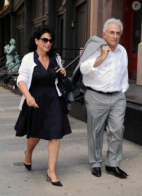 Anne Sinclair et Dominique Strauss-Kahn à New York, le 12 juillet 2011.