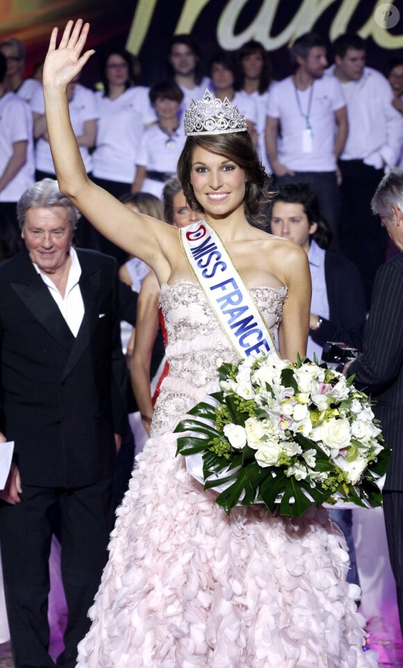 Laur Thilleman en bikini, lors de l'élection de Miss France 2011.