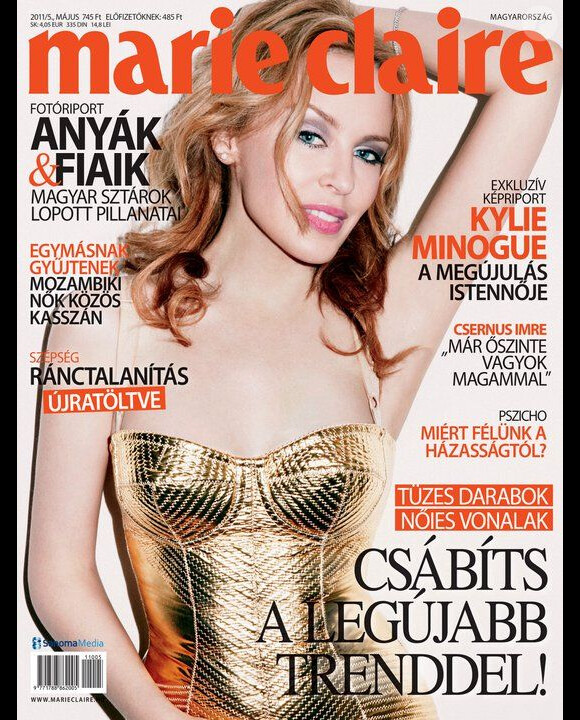 La sexy Kylie Minogue en couverture du Marie Claire hongrois de mai 2011.