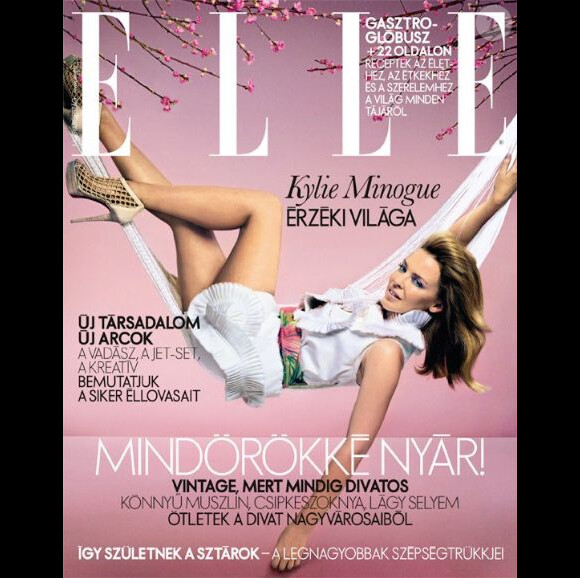 Kylie Minogue, en couverture du Elle hongrois de juillet 2010.