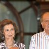 Le roi Juan Carlos et la reine Sofia d'Espagne au club nautique de Majorque. Le 4 août 2011