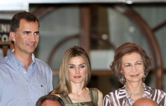 La famille royale d'Espagne au club nautique de Majorque. Le 4 août 2011