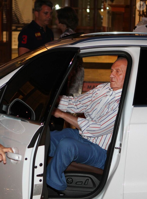 Le roi Juan Carlos d'Espagne au club nautique de Majorque. Le 4 août 2011