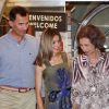 Felipe, Letizia et la reine Sofia d'Espagne au club nautique de Majorque. Le 4 août 2011